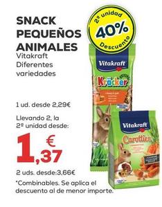 Oferta de Vitakraft - Snack Pequenos Animales  por 2,29€ en Kiwoko
