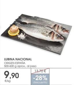 Oferta de Lubina Nacional por 9,9€ en Supermercados Plaza