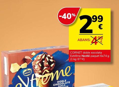 Oferta de Cornetto por 2,99€ en Supermercados Charter