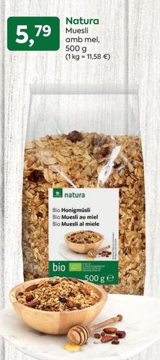 Oferta de Natura - Muelsi Amb Mel por 5,79€ en Suma Supermercados