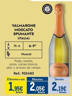 Oferta de Valmarone - Moscato Spumante (Italia) por 2,19€ en Makro