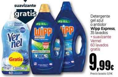 Oferta de WiPP Express - Detergente Gel Azul O Antiolor por 9,99€ en Unide Supermercados