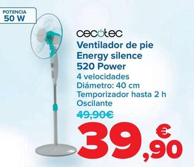 Oferta de Cecotec - Ventilador De Pie Energy Silence 520 Power por 39,9€ en Carrefour