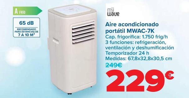 Oferta de Mywave - Aire Acondicionado  Portátil MWAC-7K por 229€ en Carrefour