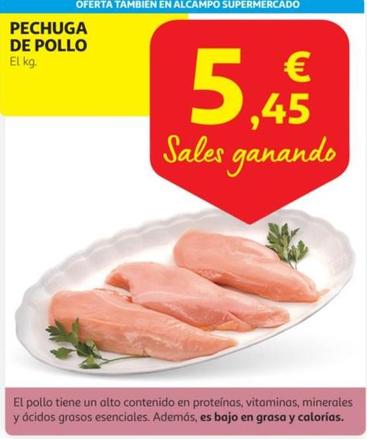 Oferta de Pechuga de pollo por 5,45€ en Alcampo
