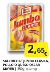 Oferta de Salchichas jumbo por 2,65€ en Supermercados MAS