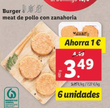 Oferta de Burger Meat De Pollo Con Zanahoria por 3,49€ en Lidl