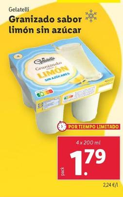 Oferta de Gelatelli - Granizado Sabor Limón Sin Azúcar por 1,79€ en Lidl