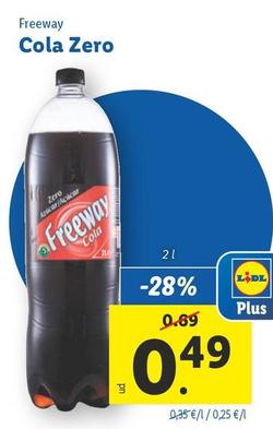 Oferta de Freeway - Cola Zero por 0,49€ en Lidl