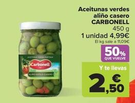 Oferta de Carbonell - Aceitunas Verdes Aliño Casero por 2,5€ en Carrefour