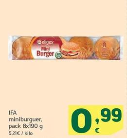Oferta de Ifa Eliges - Miniburger por 0,99€ en HiperDino