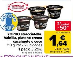 Oferta de YoPRO - Stracciatella , Vainilla , Platano Crema Cacahuete O Coco por 3,29€ en Carrefour