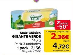 Oferta de Gigante Verde - Maíz Clásico por 3,15€ en Carrefour