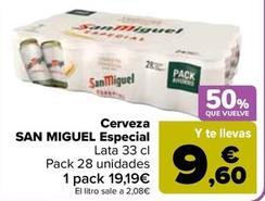 Oferta de San Miguel - Cerveza Especial por 19,19€ en Carrefour