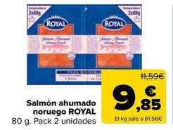 Oferta de Royal - Salmón ahumado noruego por 9,85€ en Carrefour
