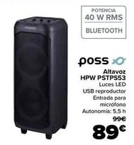 Oferta de Poss - Altavoz HPW PSTPS53 por 89€ en Carrefour