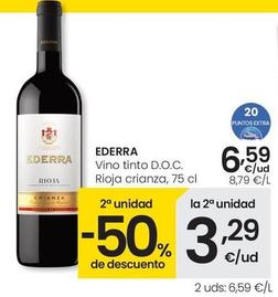 Oferta de Ederra - Vino Tinto D.O.C. Rioja Crianza por 6,59€ en Eroski