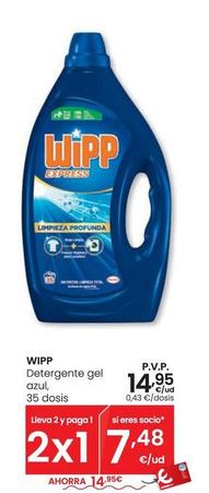 Oferta de Wipp - Detergente Gel Azul por 14,95€ en Eroski