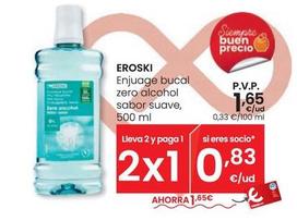 Oferta de Eroski - Enjuage Bucal Zero Alcohol Sabor Suave por 1,65€ en Eroski
