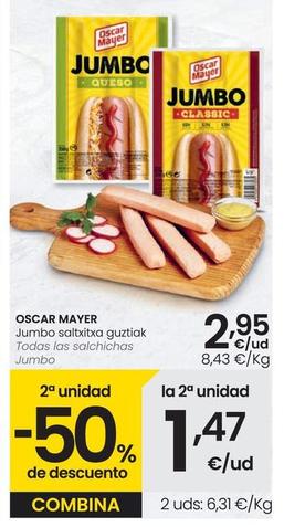 Oferta de Oscar Mayer - Todas Las Salchichas Jumbo por 2,95€ en Eroski