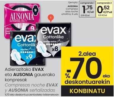 Oferta de Ausonia - Compresa Alas Noche Ultrafina por 1,75€ en Eroski