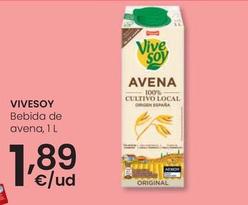 Oferta de ViveSoy - Bebida De Avena por 1,89€ en Eroski