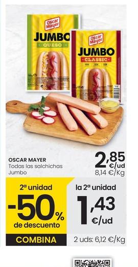 Oferta de Oscar Mayer - Todas Las Salchichas Jumbo por 2,85€ en Eroski