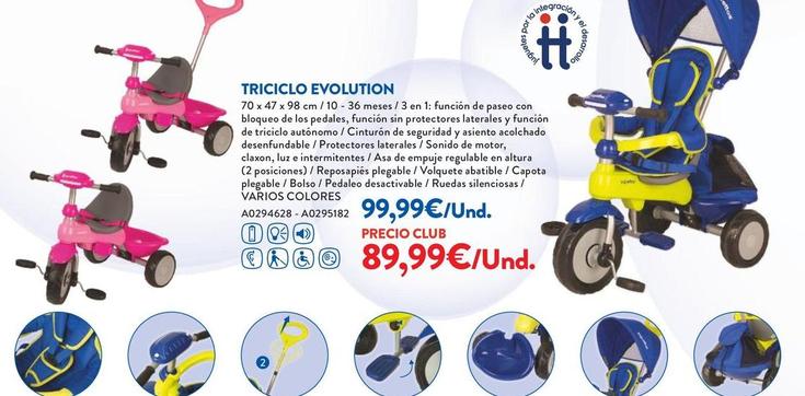 Oferta de 3 en 1 - Triciclo por 99,99€ en Juguettos