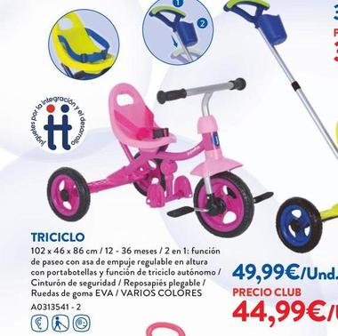 Oferta de Triciclo por 49,99€ en Juguettos