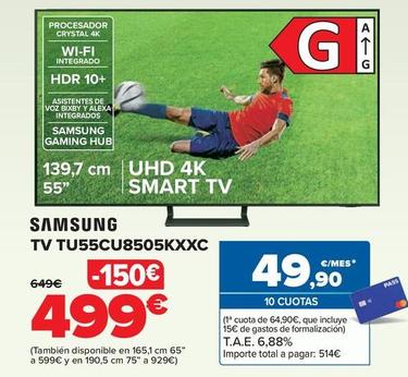 Oferta de Samsung - TV TU55CU8505KXXC por 499€ en Carrefour