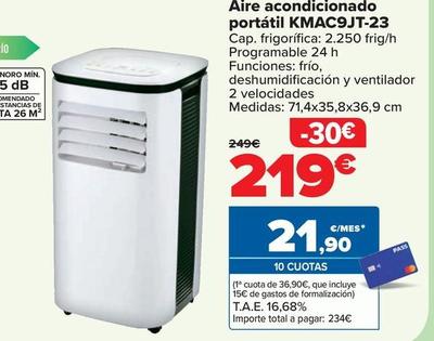 Oferta de Klindo - Aire Acondicionado  Portátil KMAC9JT-23 por 219€ en Carrefour