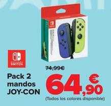 Oferta de Nintendo SWITCH  - Pack 2 Mandos Joy-Con por 64,9€ en Carrefour