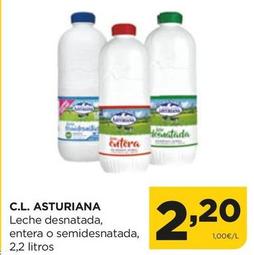 Oferta de La Asturiana - Leche Desnatada por 2,2€ en Alimerka
