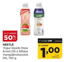 Oferta de Nestlé - Yogur Líquido Fresa & Kiwi 0% O Bífidus Mango&Melocotón 0% por 1,99€ en Alimerka