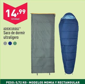 Oferta de Adventuridge - Saco De Dormir Ultraligero por 14,99€ en ALDI