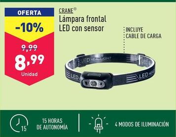 Oferta de Crane - Lámpara Frontal Led Con Sensor por 8,99€ en ALDI