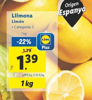 Oferta de Limon por 1,39€ en Lidl