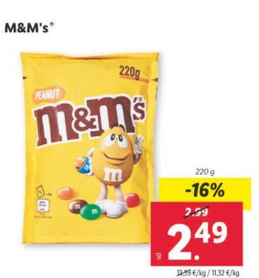 Oferta de M&M's  por 2,49€ en Lidl