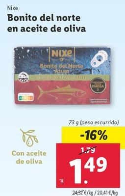 Oferta de Nixe - Bonito Del Norte En Aceite De Oliva por 1,49€ en Lidl