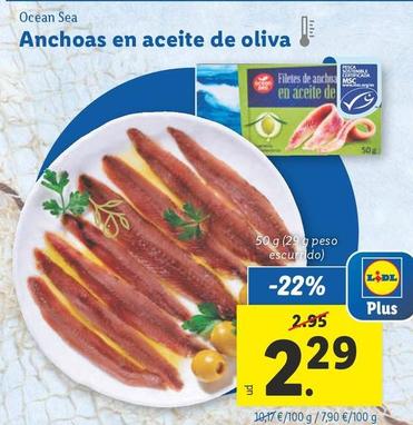 Oferta de Ocean Sea - Anchoas En Aceite De Oliva por 2,29€ en Lidl