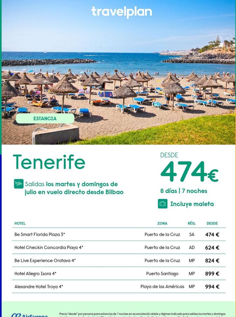 Oferta de Travelplan - Tenerife por 474€ en Travelplan