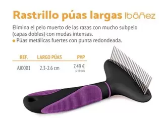 Oferta de Rastrillo Púas Largas Ibañez  por 7,49€ en Setter Bakio