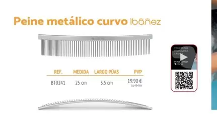 Oferta de Peine Metálico Curvo Ibanez por 19,9€ en Setter Bakio