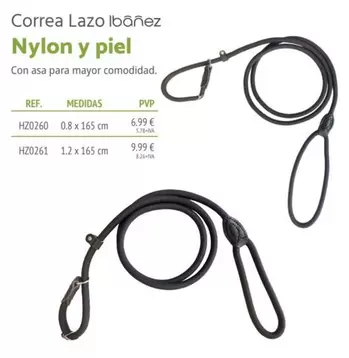 Oferta de Correa Lazo Ibanez Nylon Y Piel por 6,99€ en Setter Bakio