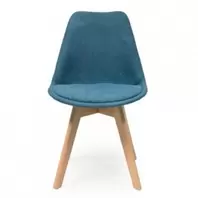 Oferta de Silla de comedor NEW DAY tapizada en tela y patas de madera por 59€ en Kiona