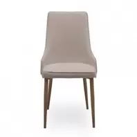 Oferta de Silla de comedor QUEEN tapizada en tela y patas metálicas en acabado madera por 89€ en Kiona