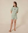 Oferta de Pijama con pantalón corto y camiseta de algodón liso para mujer por 30€ en Petit Bateau
