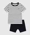 Oferta de Pijama corto marinera de niño de algodón por 27€ en Petit Bateau