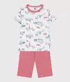 Oferta de Pijama infantil corto de algodón con estampado de París por 29€ en Petit Bateau