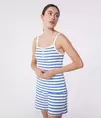 Oferta de Pijama corto de algodón de tirantes a rayas para mujer por 60€ en Petit Bateau